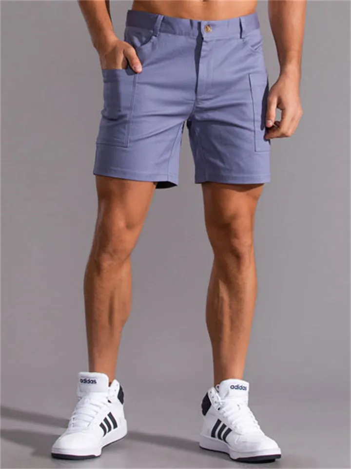 Men's Fashion Summer Button Pockets Stretchy Cargo Shorts