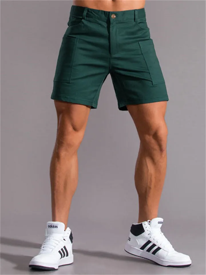 Men's Fashion Summer Button Pockets Stretchy Cargo Shorts