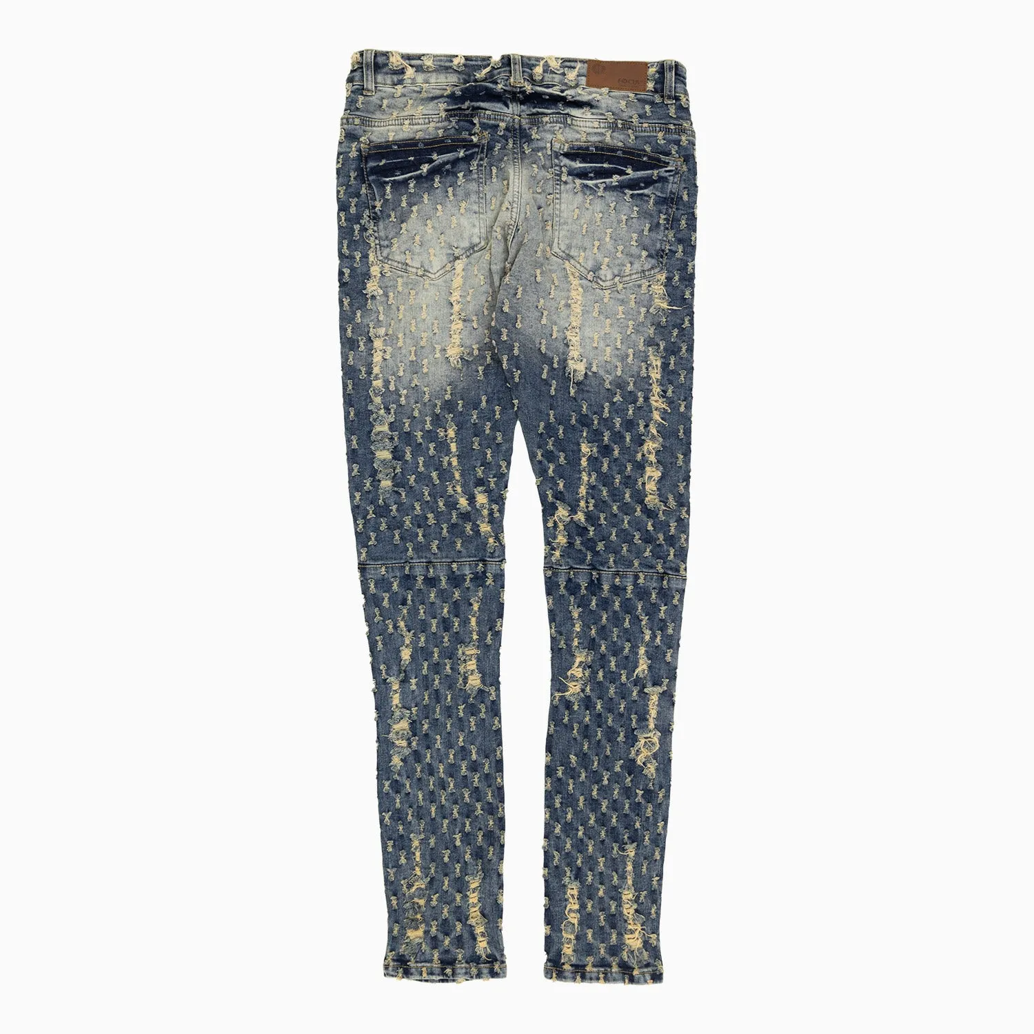 Men's Heavy Pin Distressed Denim Slim Pant