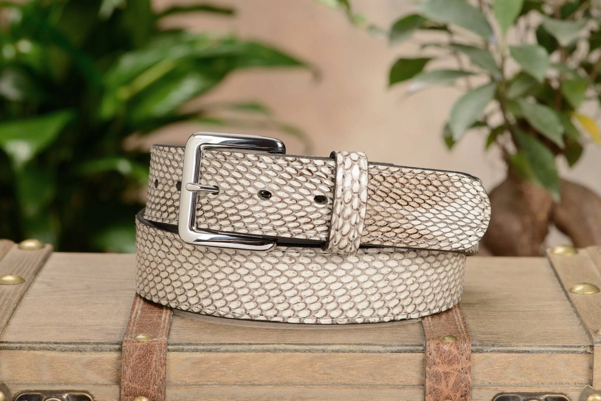 Men's Indonesian Spitting Cobra Leather Belt