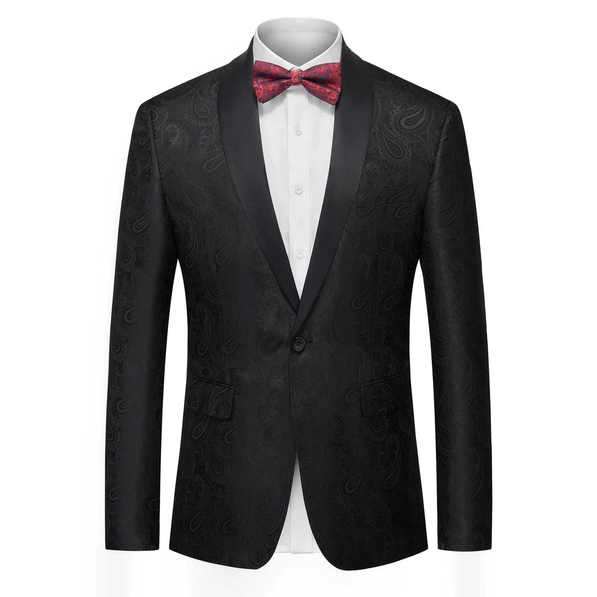 Men's Jacquard Suit Jacket with Multi-Color Paisley Patterns