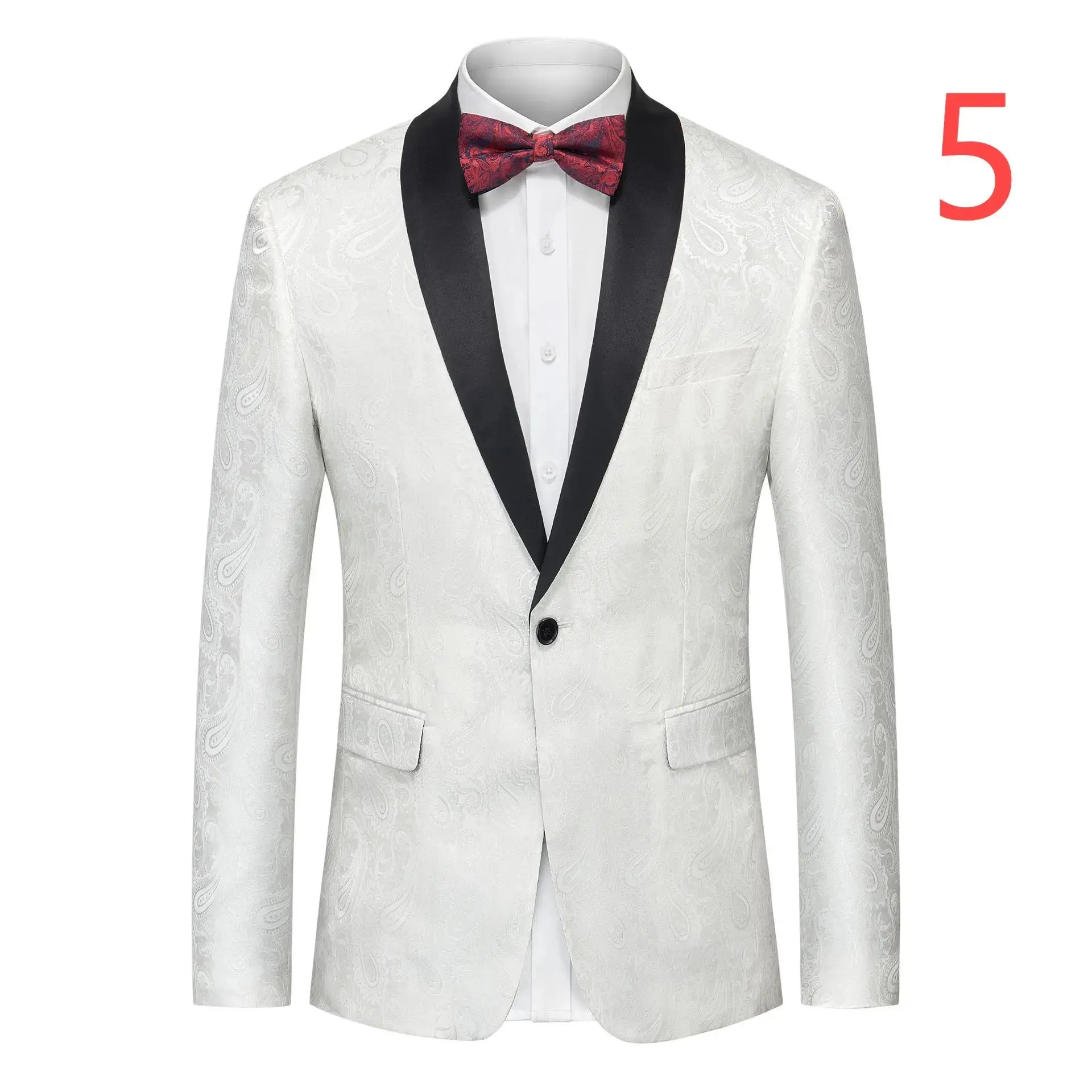 Men's Jacquard Suit Jacket with Multi-Color Paisley Patterns