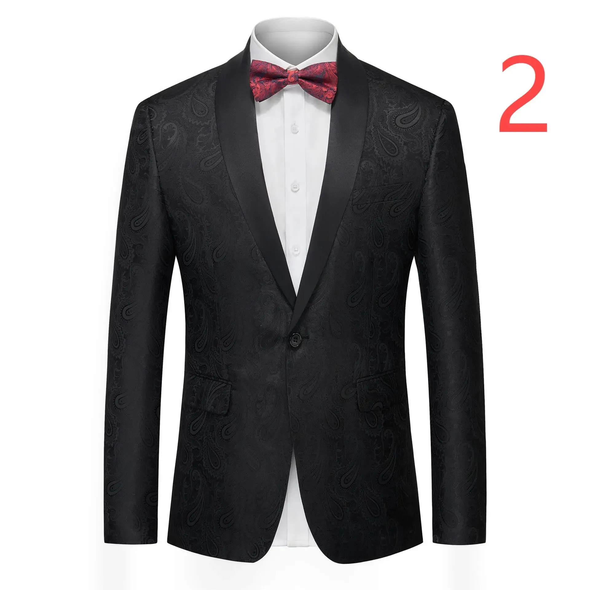 Men's Jacquard Suit Jacket with Multi-Color Paisley Patterns