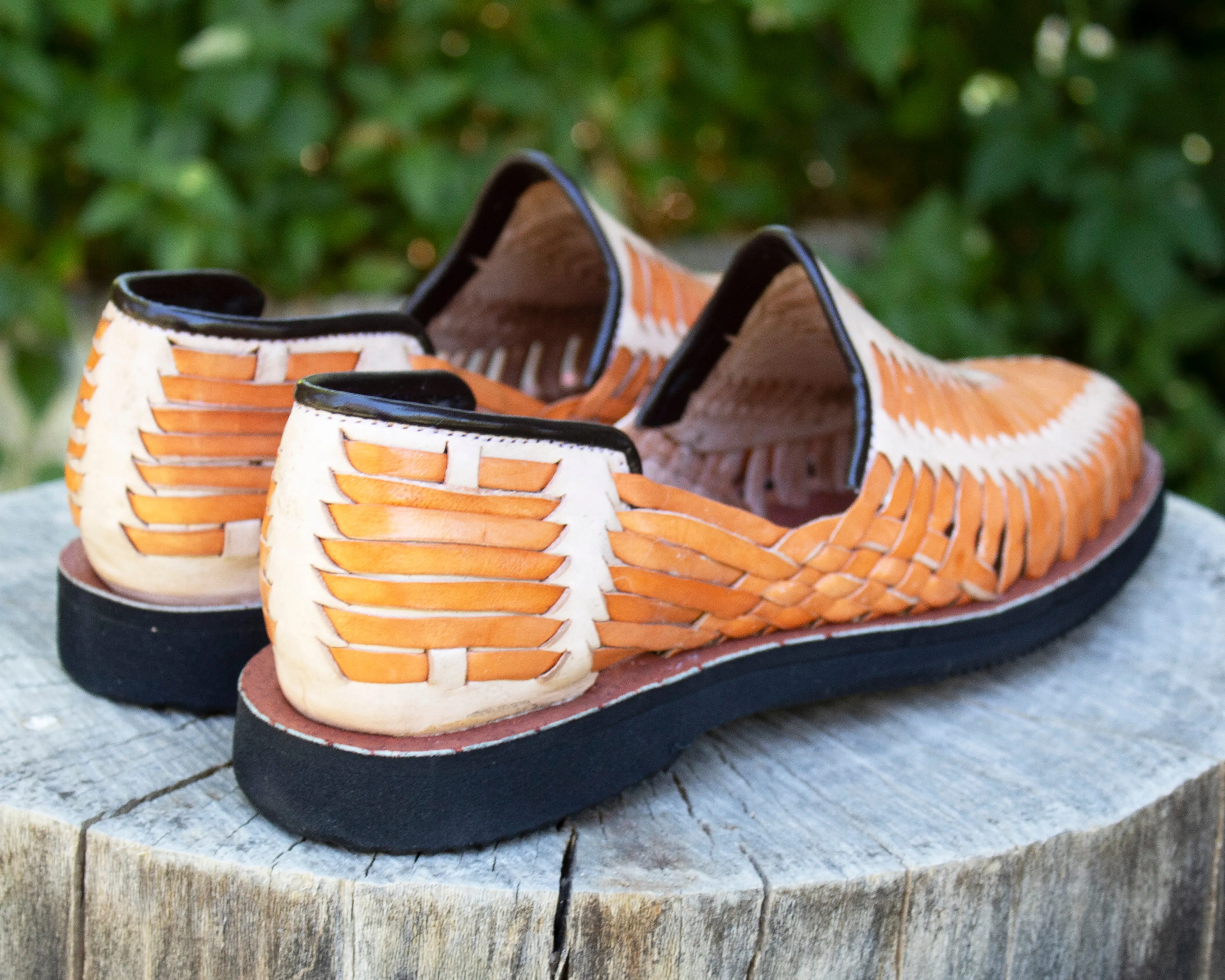 MENS LEATHER 2 TONE MEXICAN SHOE SANDALS