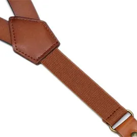 Mens Leather Suspenders Y Back Design Adjustable Suspender with 4 Metal Clips Leather Braces Groomsmen Gift