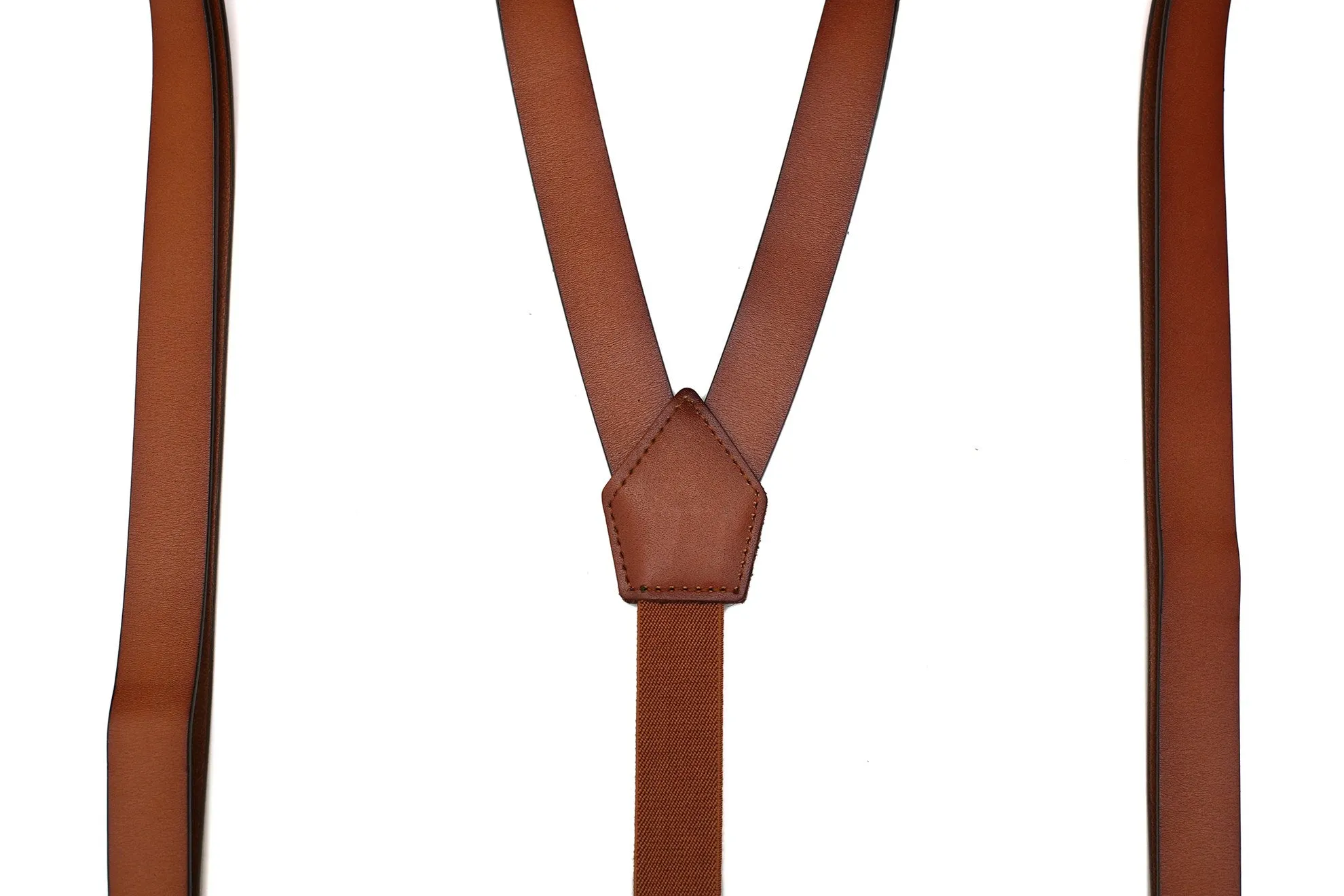 Mens Leather Suspenders Y Back Design Adjustable Suspender with 4 Metal Clips Leather Braces Groomsmen Gift