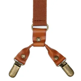 Mens Leather Suspenders Y Back Design Adjustable Suspender with 4 Metal Clips Leather Braces Groomsmen Gift