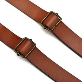 Mens Leather Suspenders Y Back Design Adjustable Suspender with 4 Metal Clips Leather Braces Groomsmen Gift