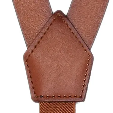 Mens Leather Suspenders Y Back Design Adjustable Suspender with 4 Metal Clips Leather Braces Groomsmen Gift