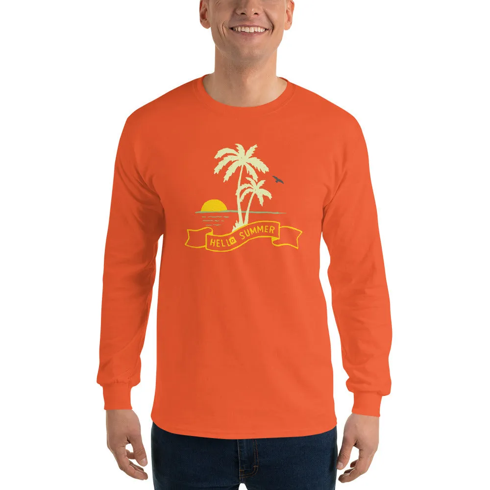 Men's Long Sleeve T-Shirt - Hello Summer