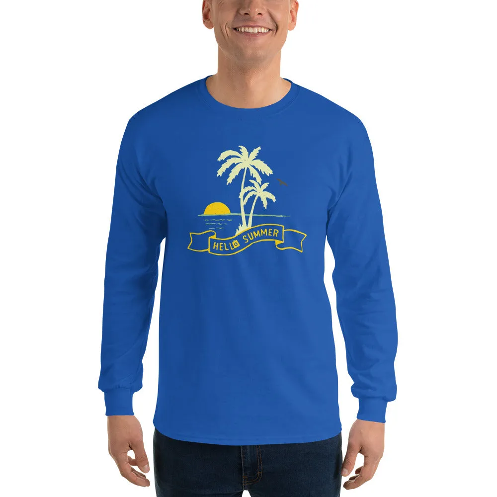 Men's Long Sleeve T-Shirt - Hello Summer