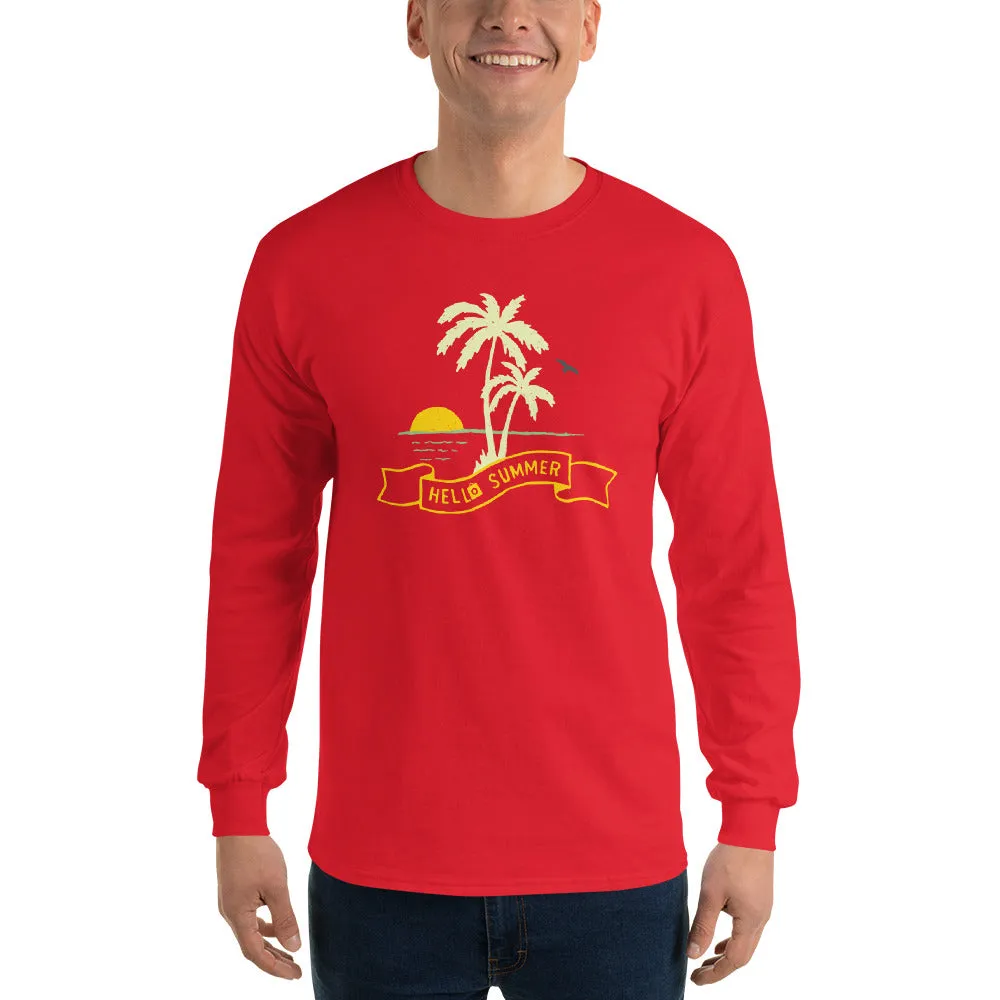 Men's Long Sleeve T-Shirt - Hello Summer