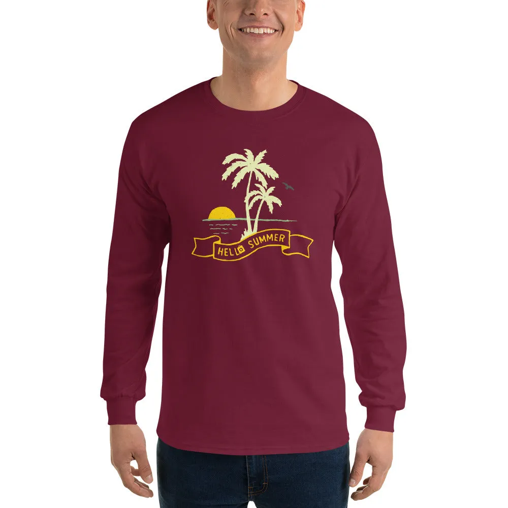 Men's Long Sleeve T-Shirt - Hello Summer