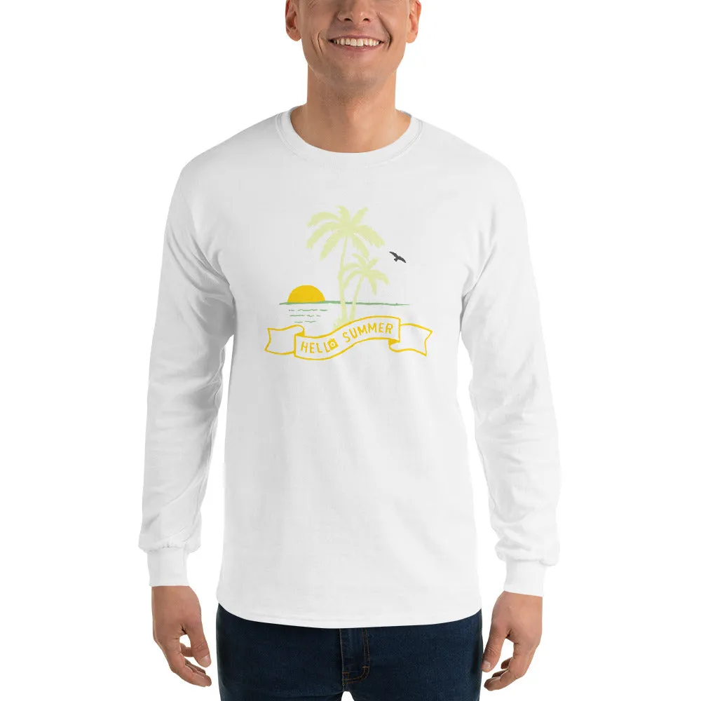 Men's Long Sleeve T-Shirt - Hello Summer