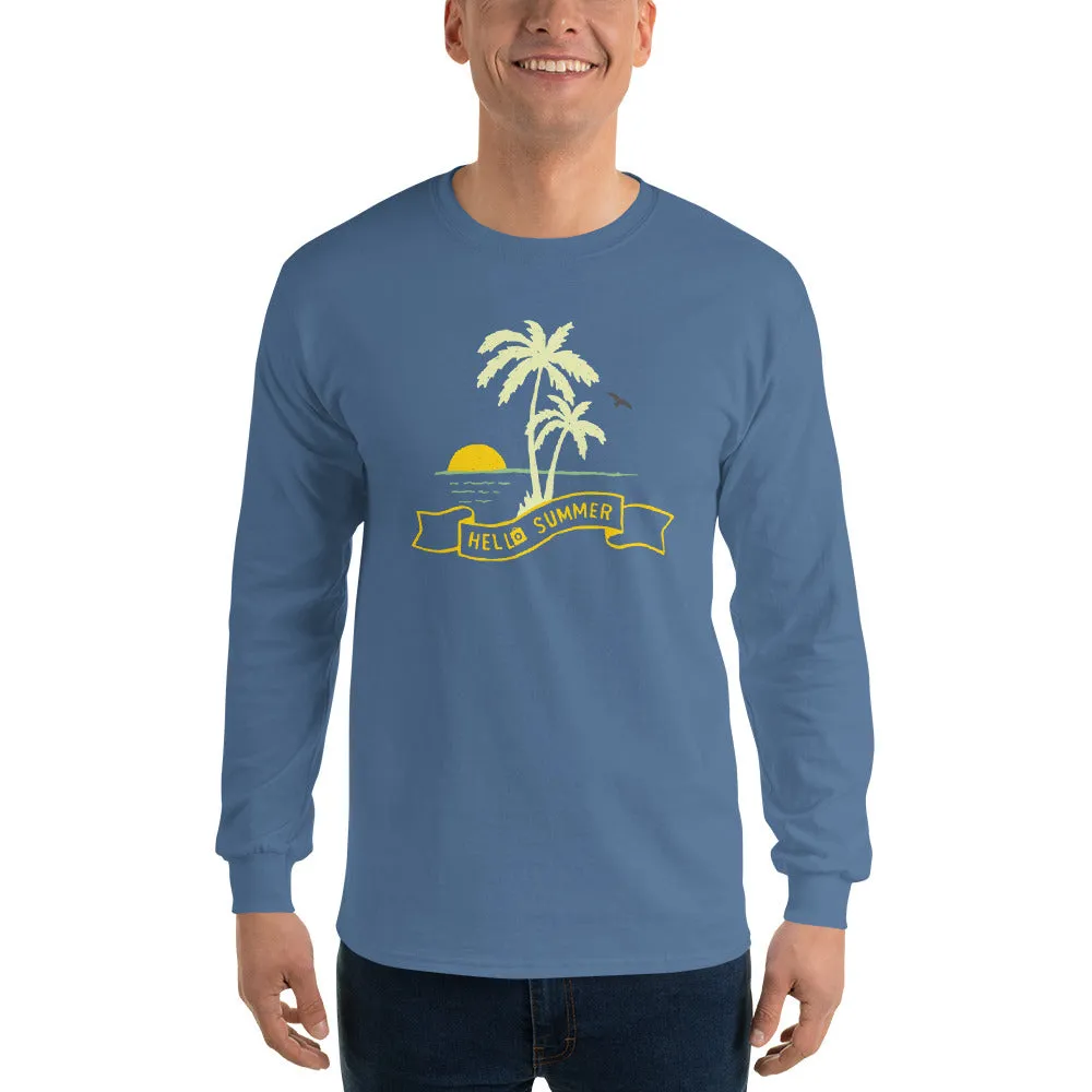 Men's Long Sleeve T-Shirt - Hello Summer