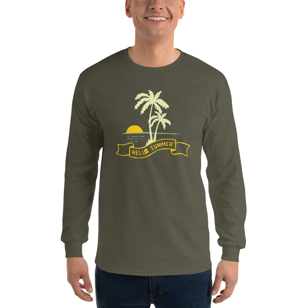 Men's Long Sleeve T-Shirt - Hello Summer