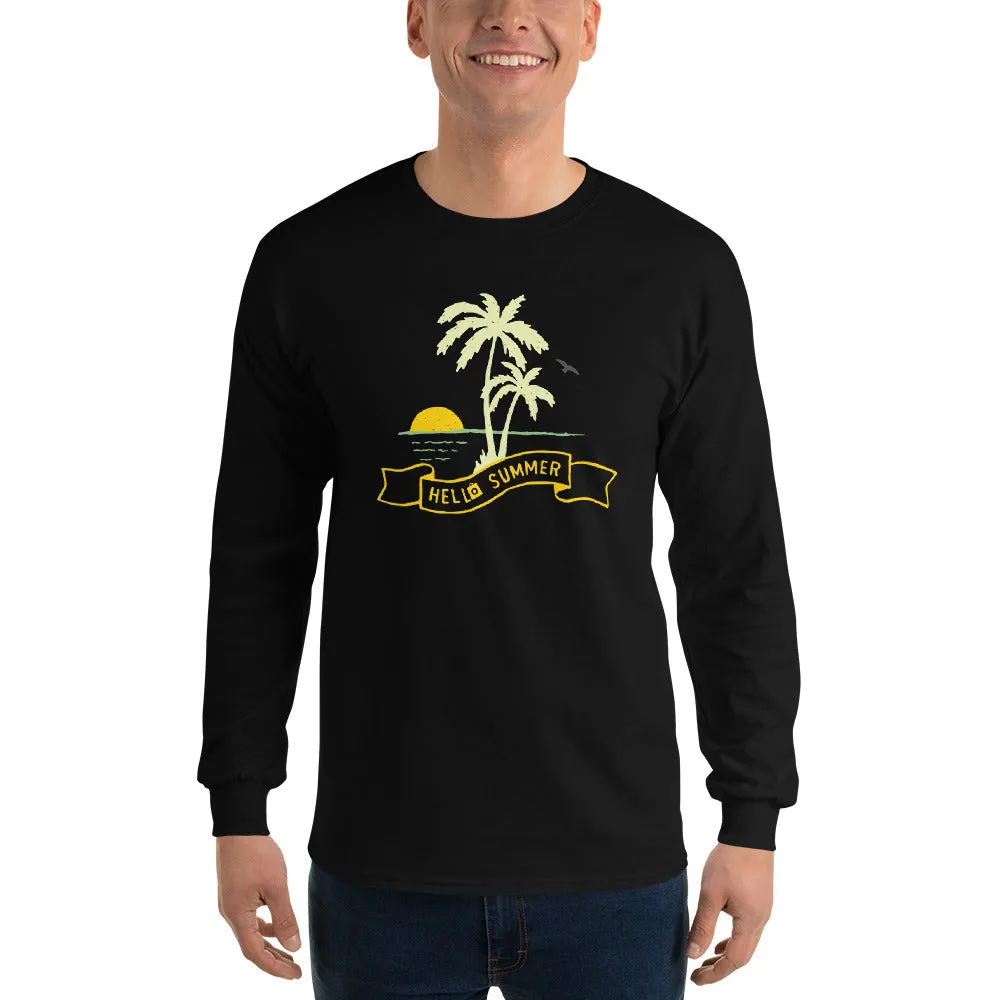 Men's Long Sleeve T-Shirt - Hello Summer