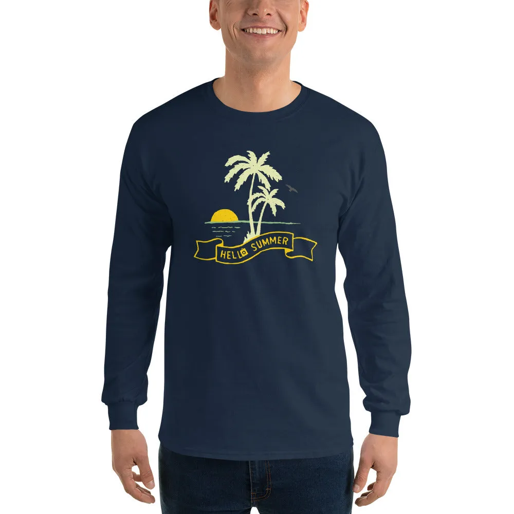Men's Long Sleeve T-Shirt - Hello Summer