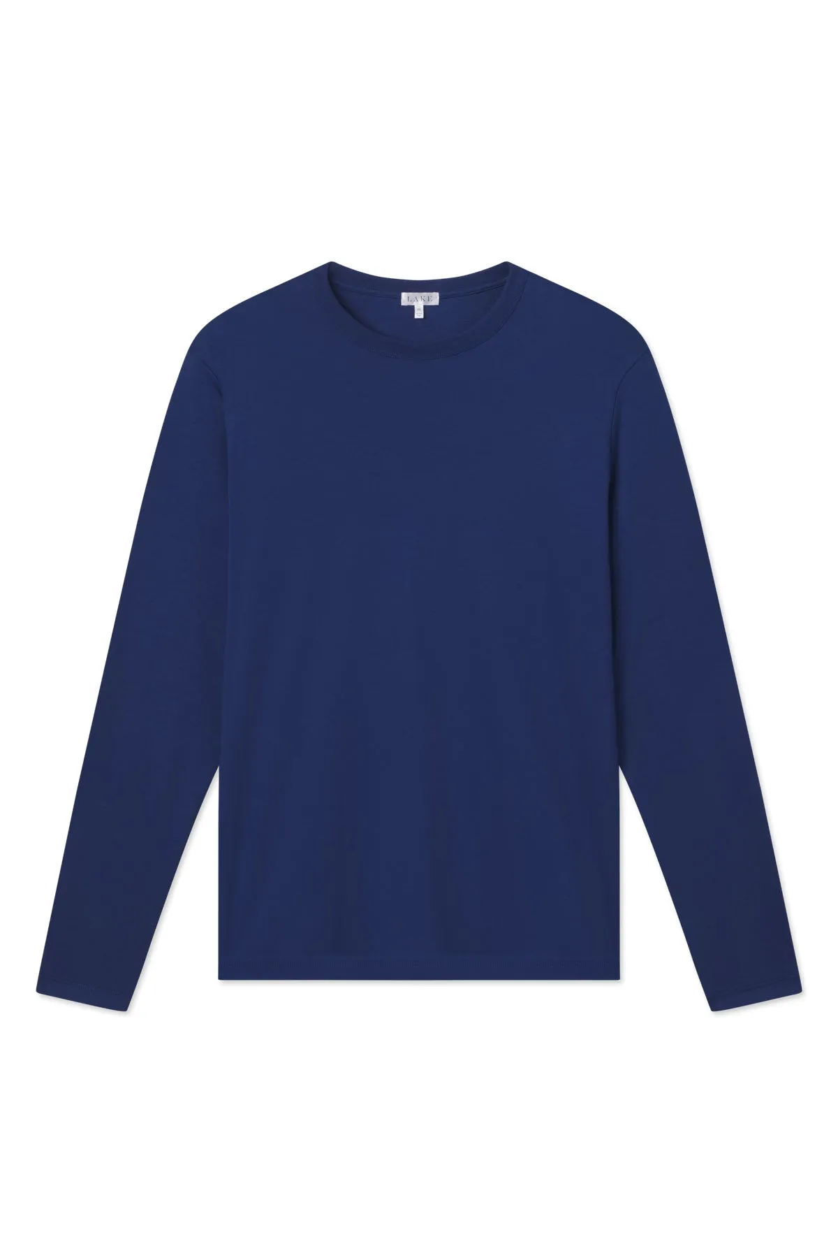 Men's Pima Crewneck Long Sleeve Tee in French Navy