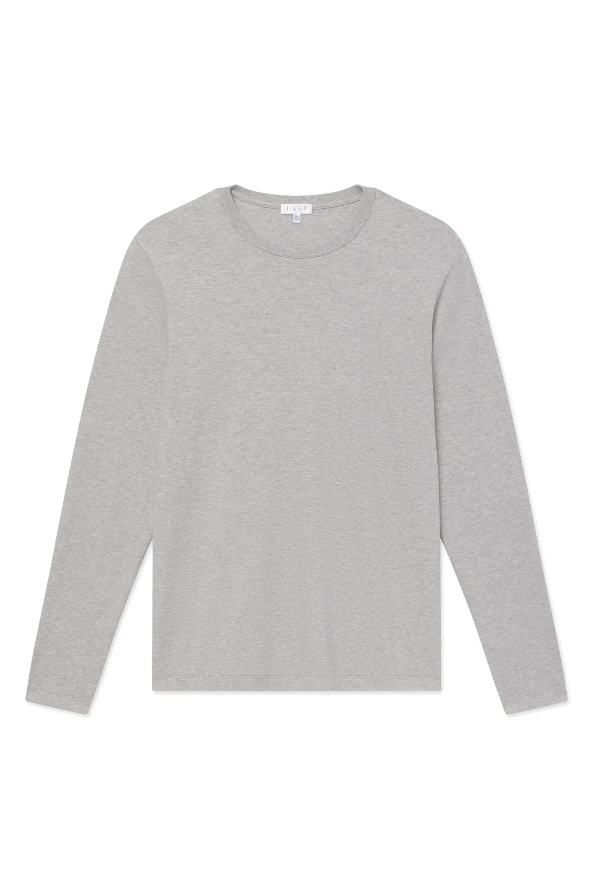 Men's Pima Crewneck Long Sleeve Tee in Heather Gray