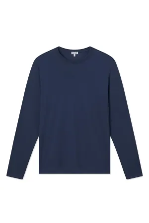 Men's Pima Crewneck Long Sleeve Tee in Navy