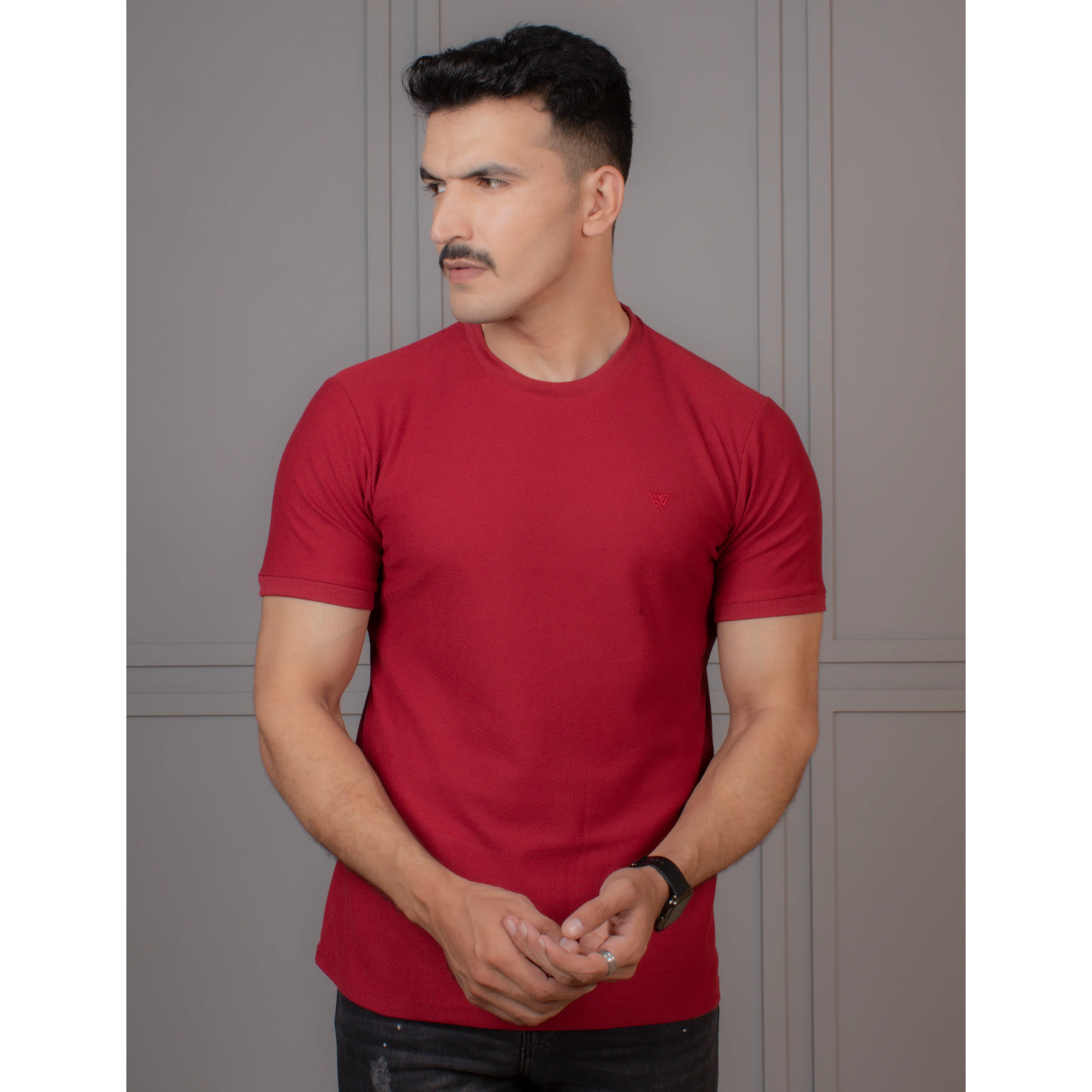 Men's Popcorn Half Sleeve Round Neck T-Shirt