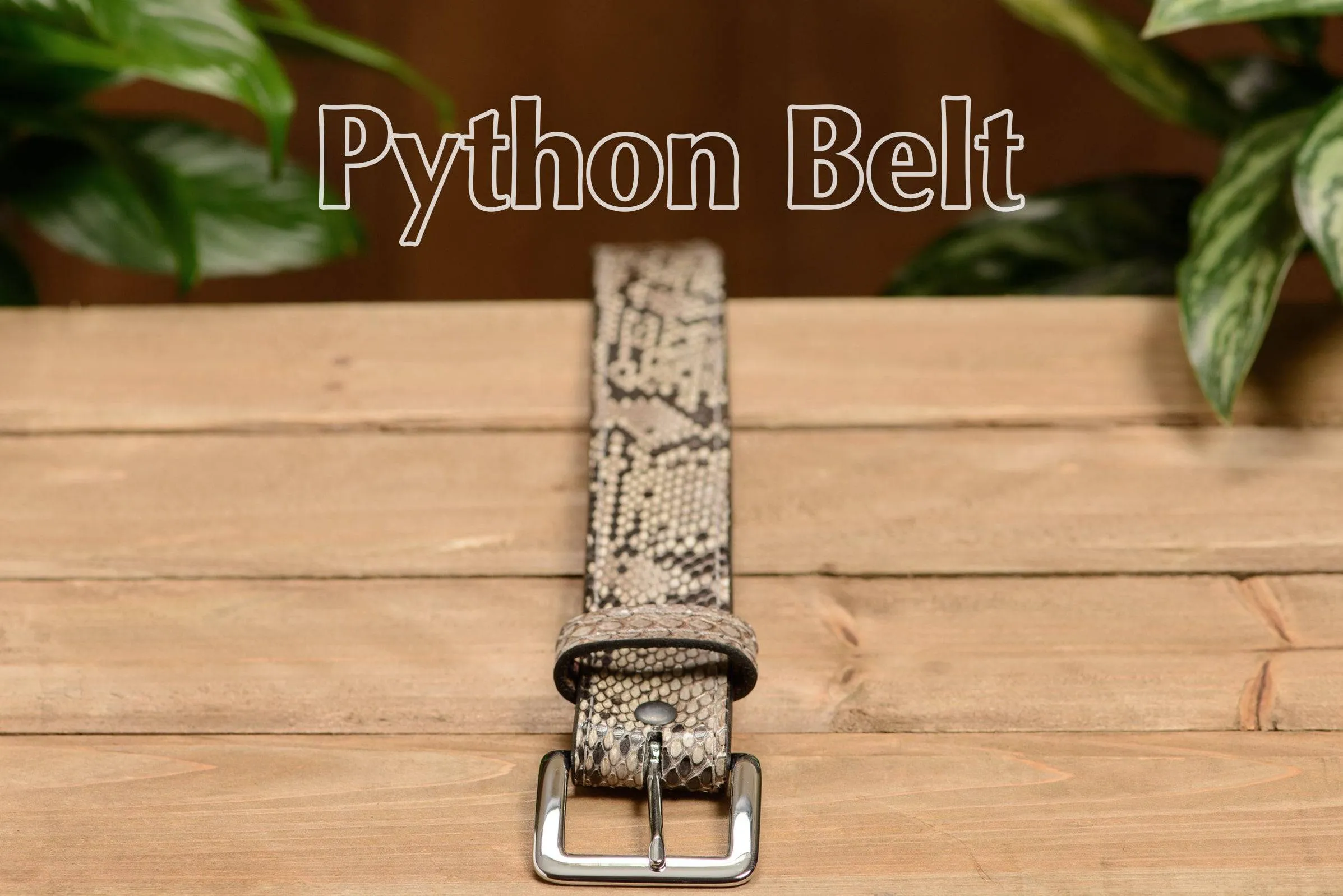 Men's Python Snakeskin Leather Belt