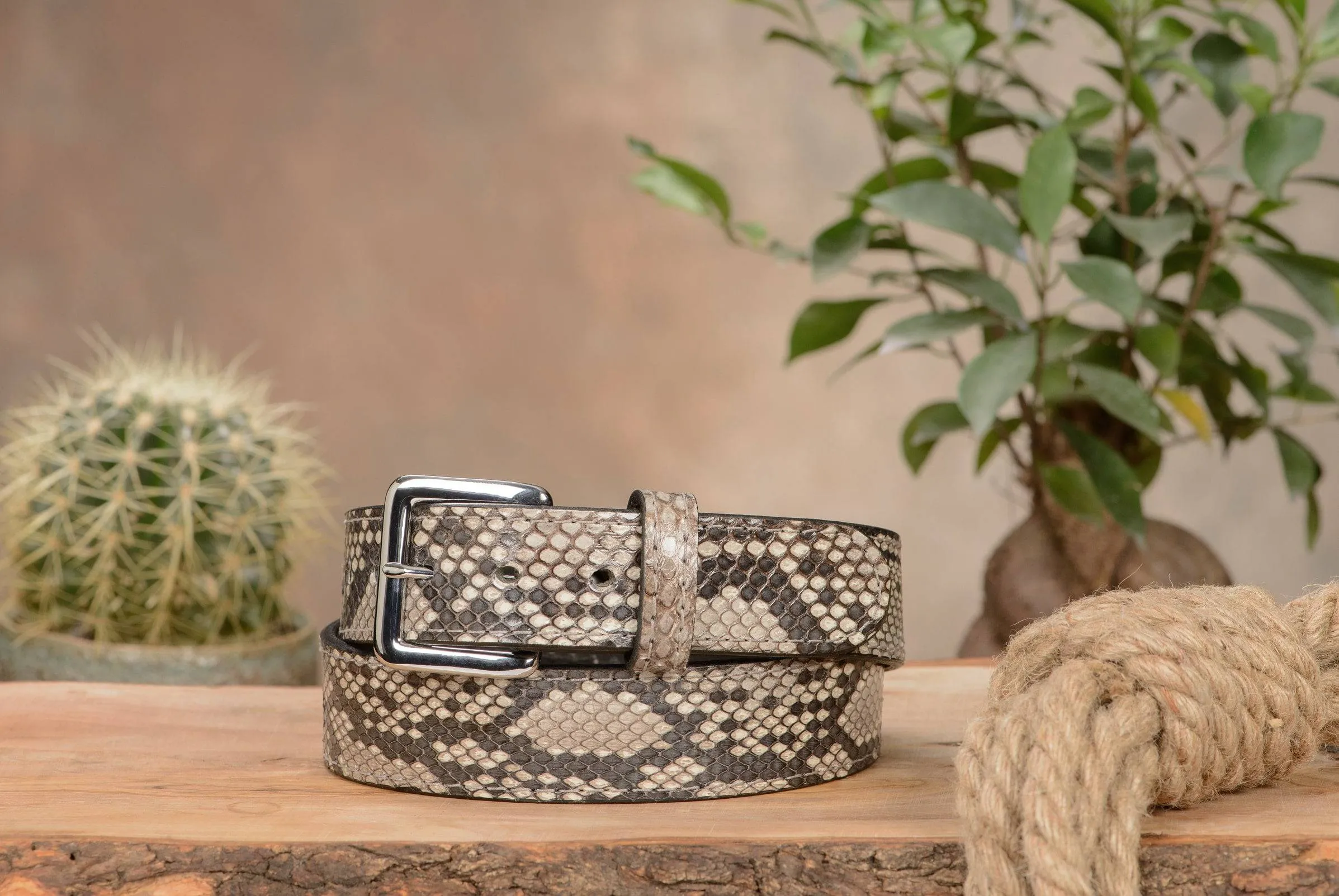 Men's Python Snakeskin Leather Belt