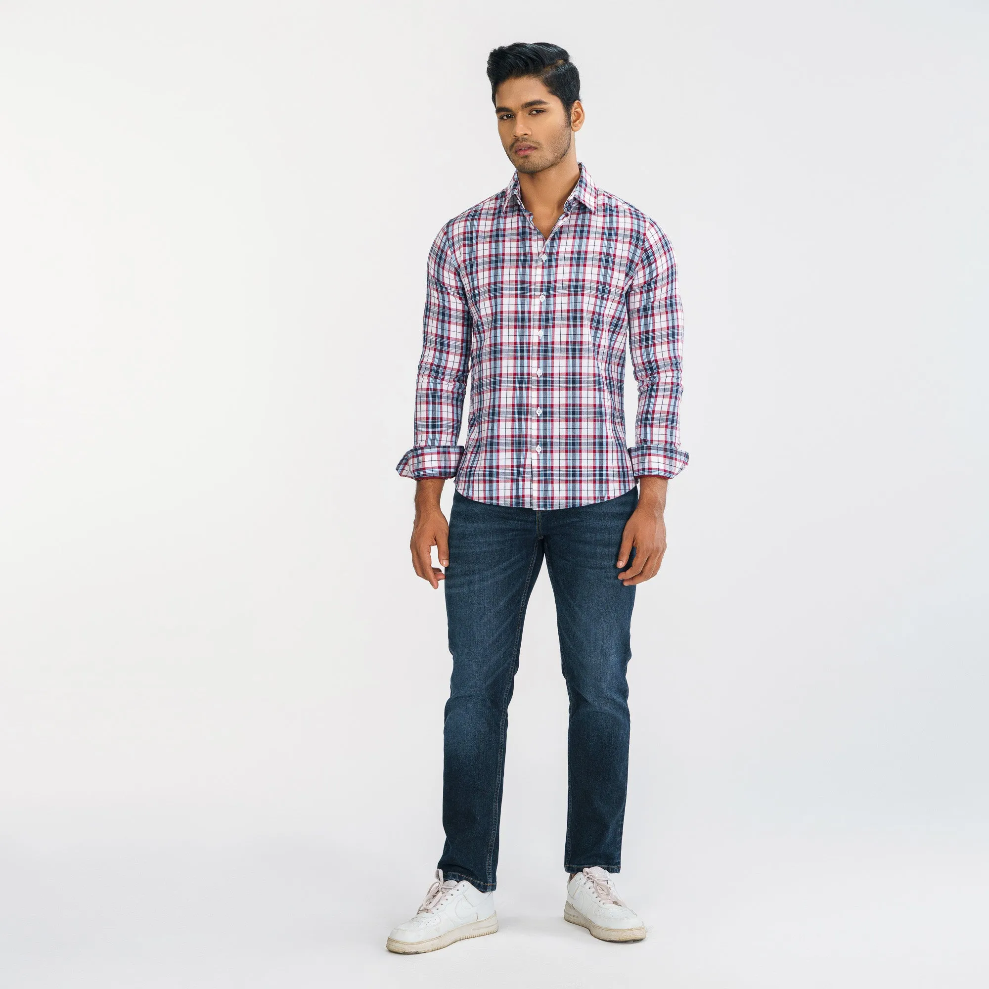 Mens Red Check Shirt
