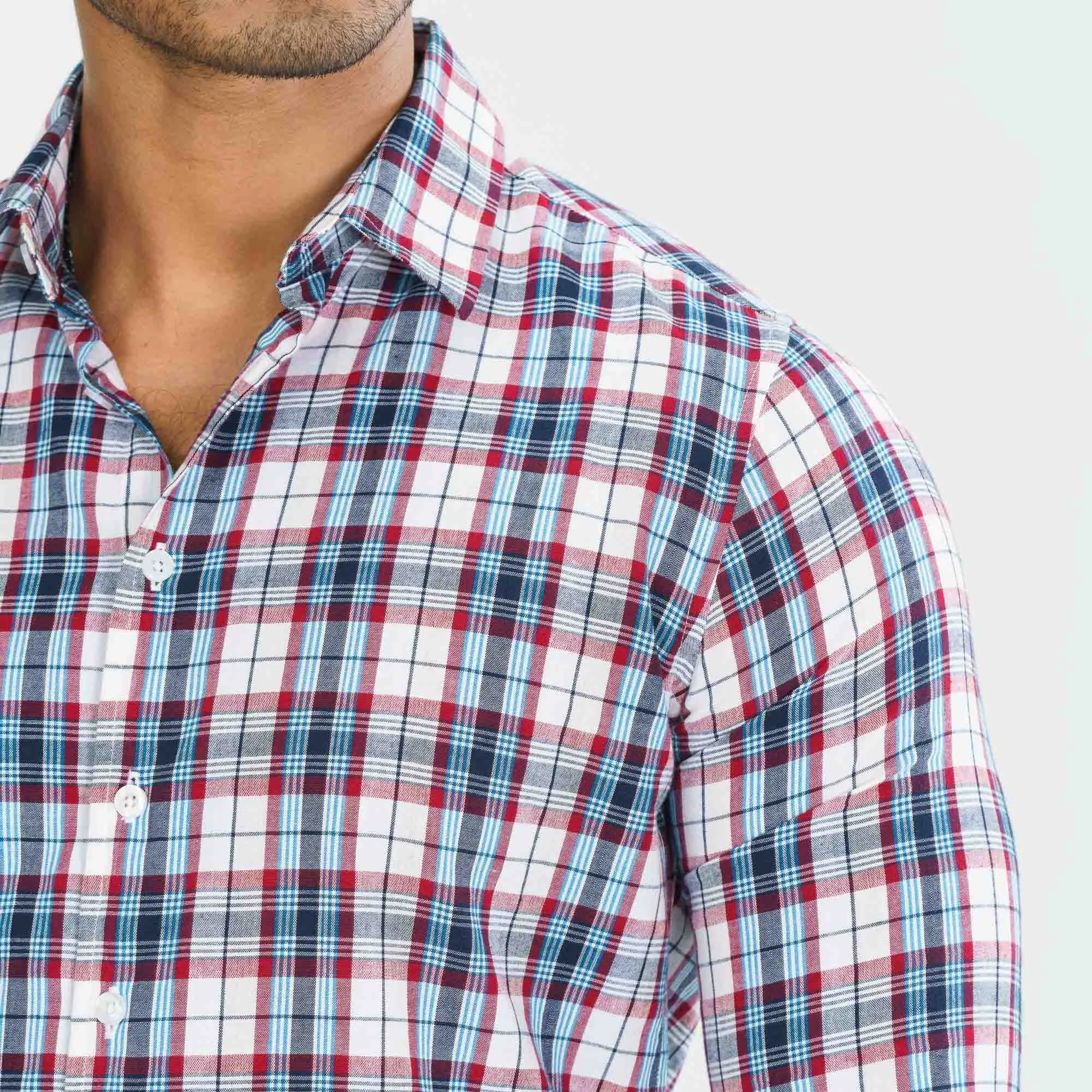 Mens Red Check Shirt