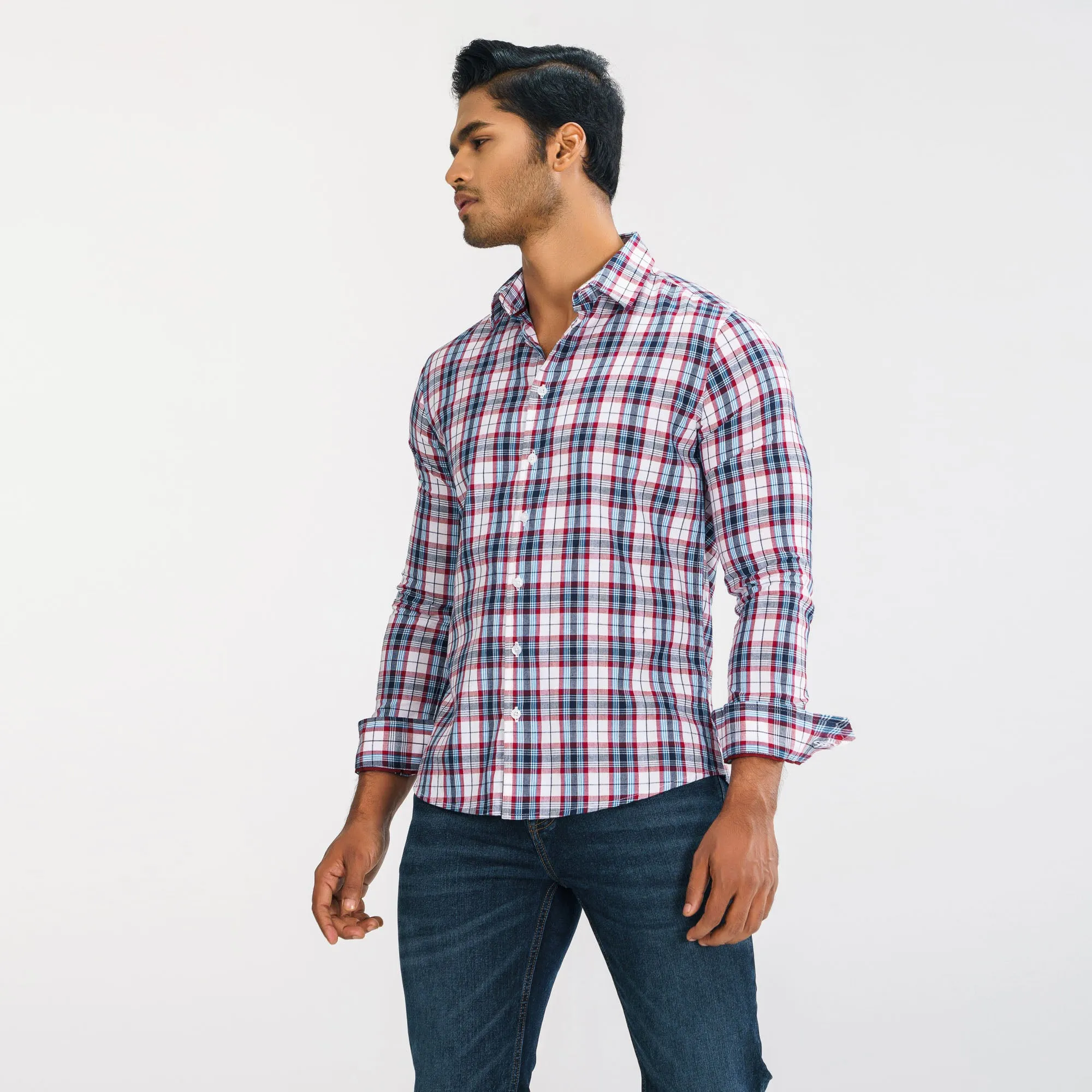 Mens Red Check Shirt