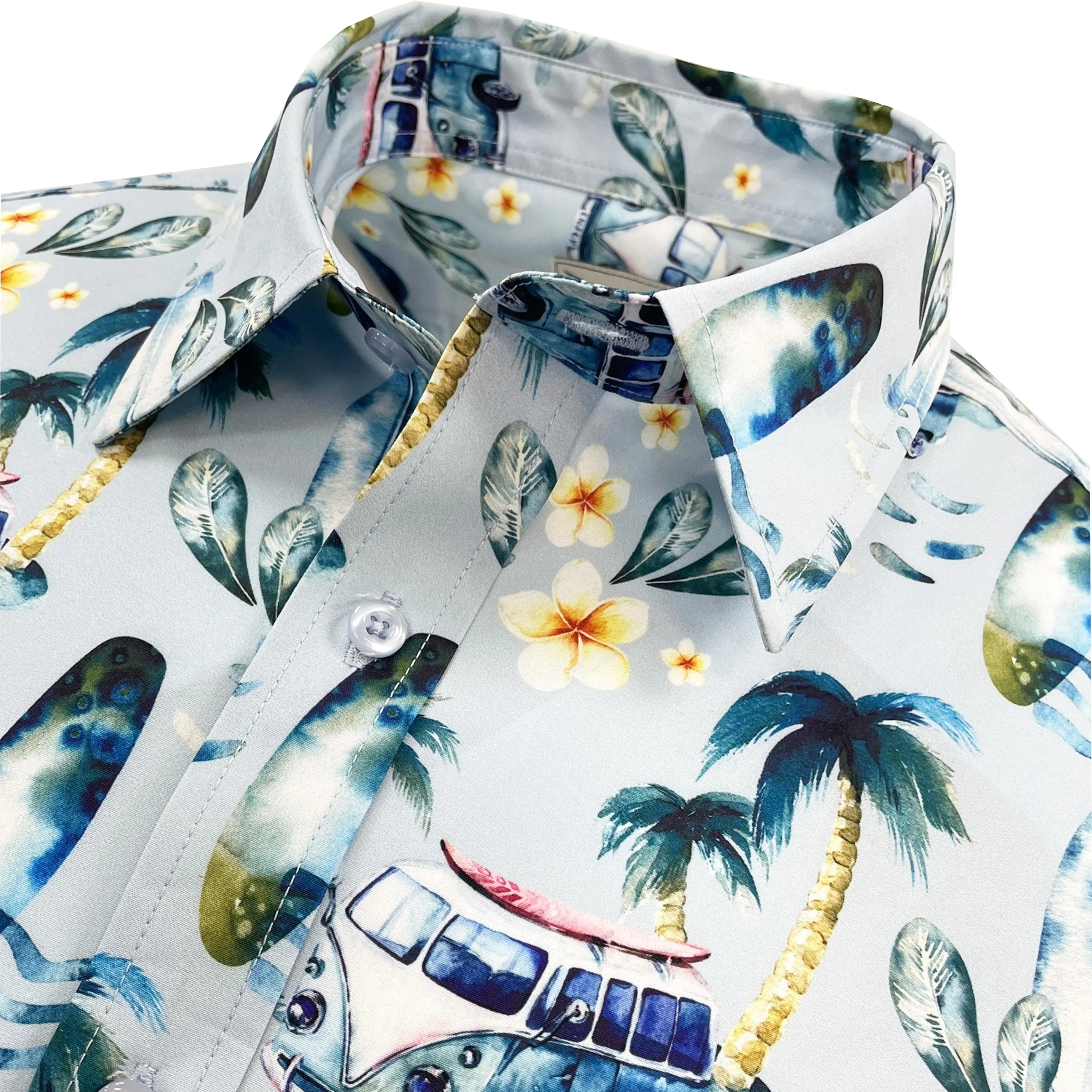 Men's Short Sleeve Hawaiian Shirt - Campervan