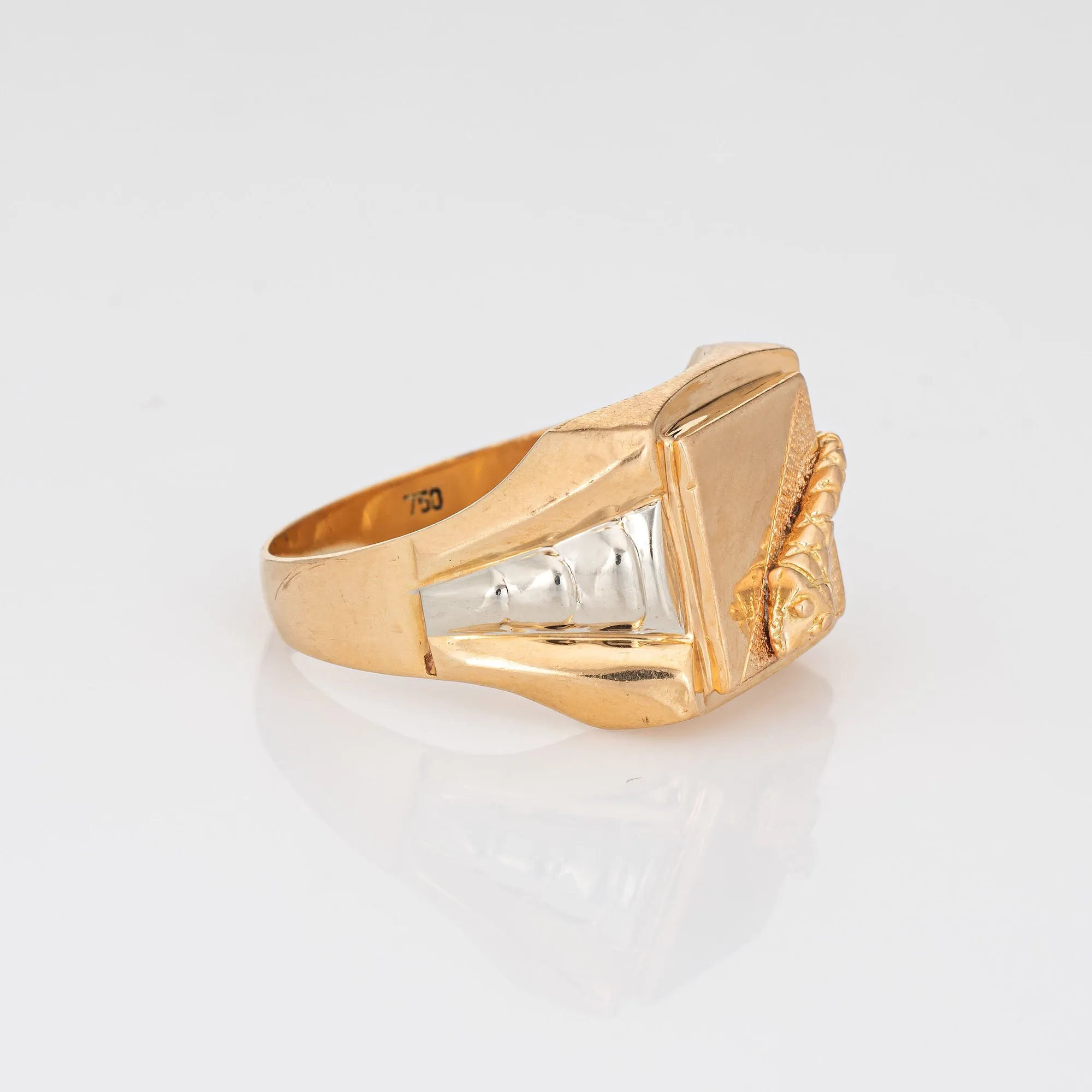 Men's Snake Ring Signet Vintage 18k Yellow Gold Sz 12.5 Estate Serpent Jewelry