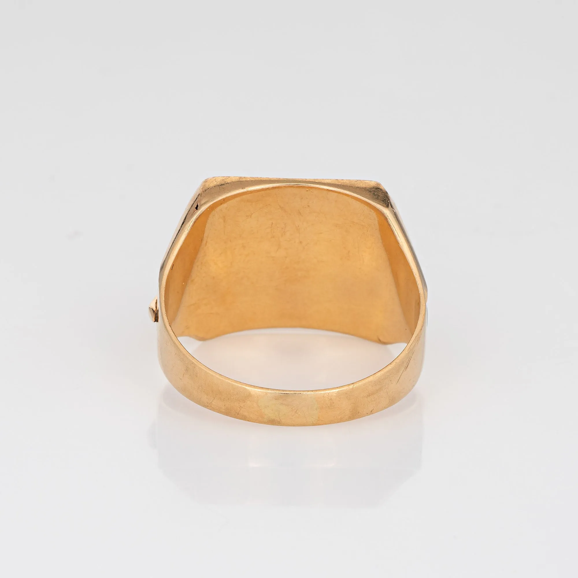 Men's Snake Ring Signet Vintage 18k Yellow Gold Sz 12.5 Estate Serpent Jewelry