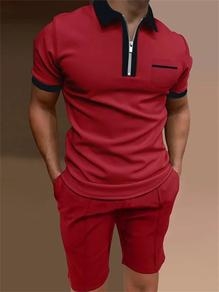 Men's Sports Lapel Polo Shirt   Summer Shorts