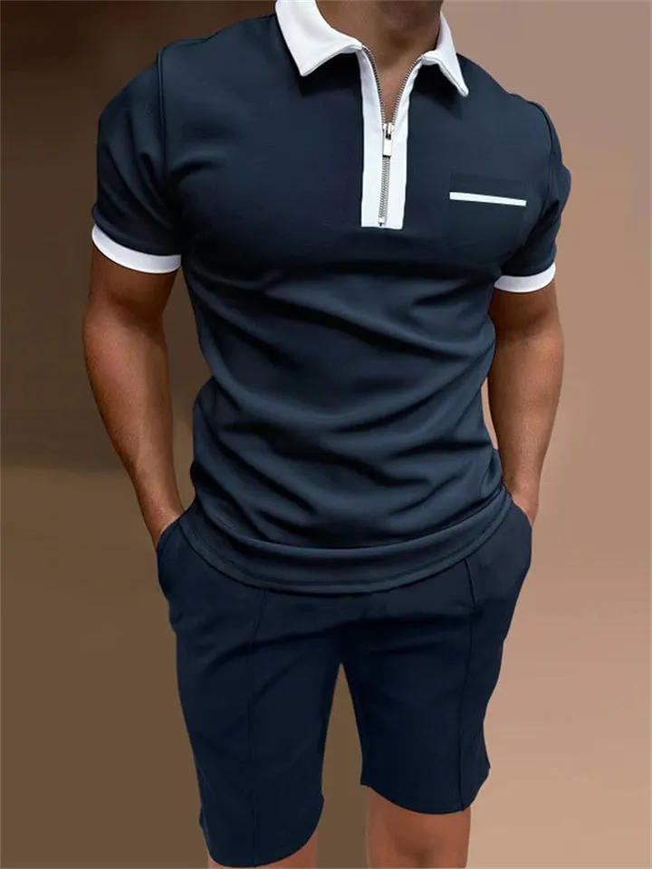 Men's Sports Lapel Polo Shirt   Summer Shorts