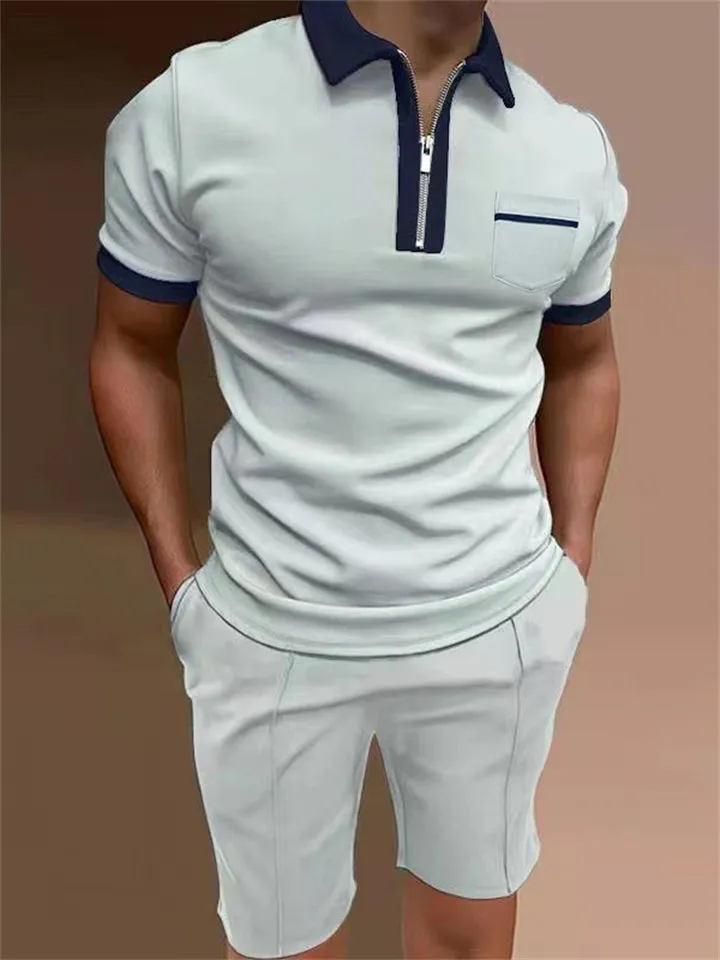 Men's Sports Lapel Polo Shirt   Summer Shorts