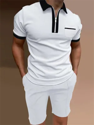 Men's Sports Lapel Polo Shirt   Summer Shorts