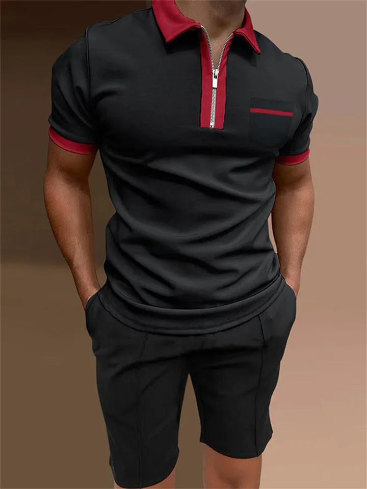 Men's Sports Lapel Polo Shirt   Summer Shorts