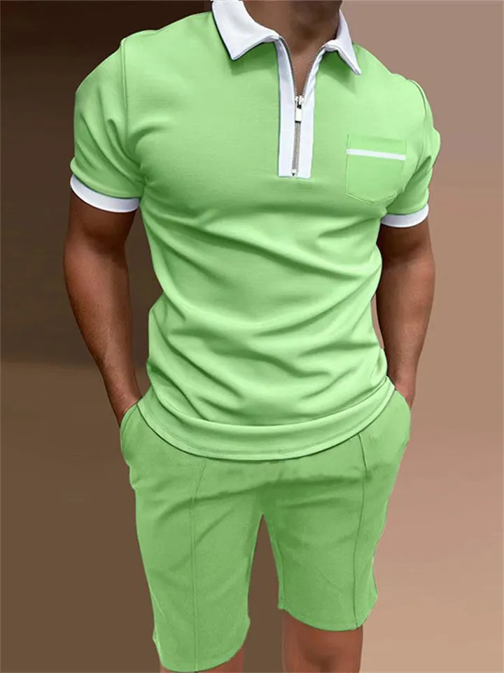 Men's Sports Lapel Polo Shirt   Summer Shorts