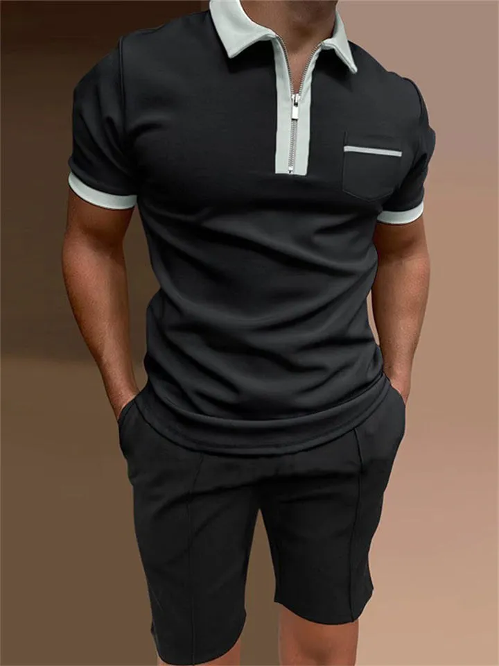 Men's Sports Lapel Polo Shirt   Summer Shorts