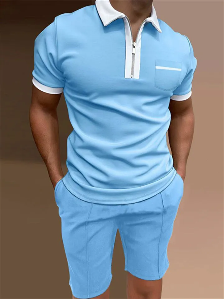 Men's Sports Lapel Polo Shirt   Summer Shorts