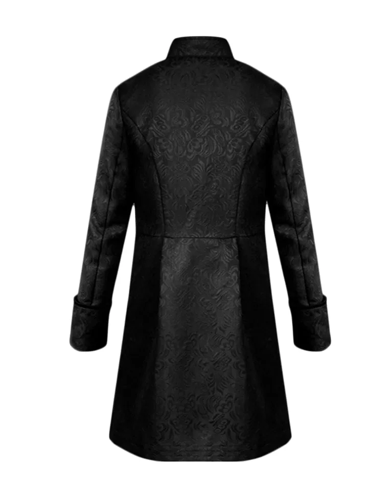 Men's Steampunk Vintage Gothic Long Frock Coat Uniform Costume
