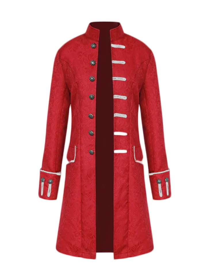Men's Steampunk Vintage Gothic Long Frock Coat Uniform Costume