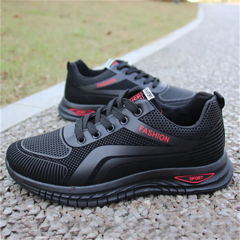 Men's Stylish Flame Stripe Ultra Light Lace-Up Sneakers