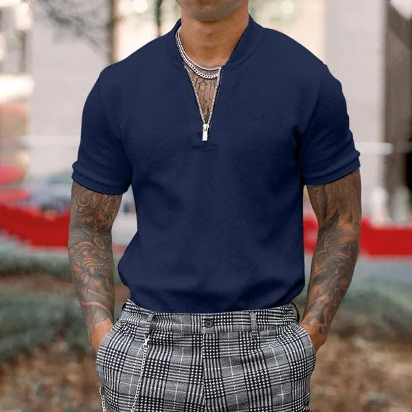 MEN'S SUMMER LAPEL SHORT SLEEVE T-SHIRT