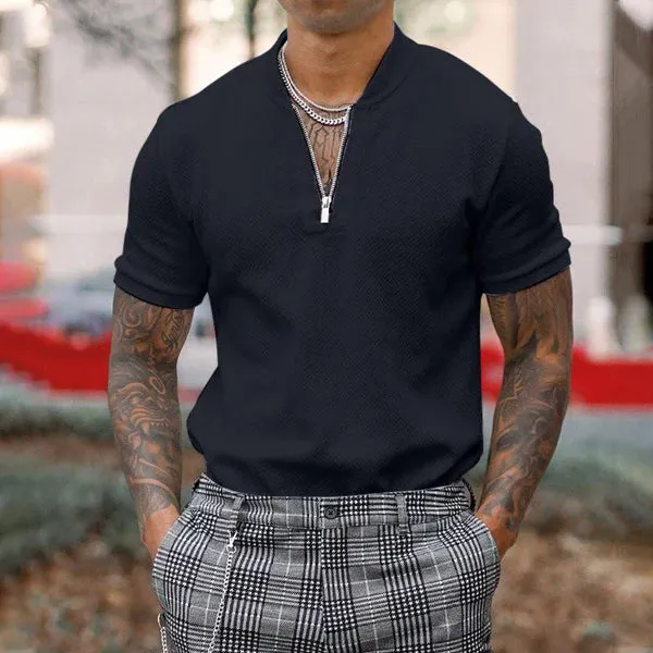 MEN'S SUMMER LAPEL SHORT SLEEVE T-SHIRT