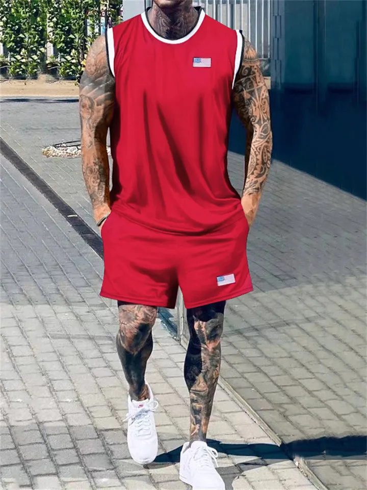 Men's Summer Sleeveless Sports Outfit Sets
