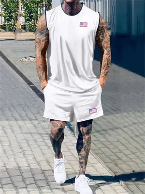 Men's Summer Sleeveless Sports Outfit Sets
