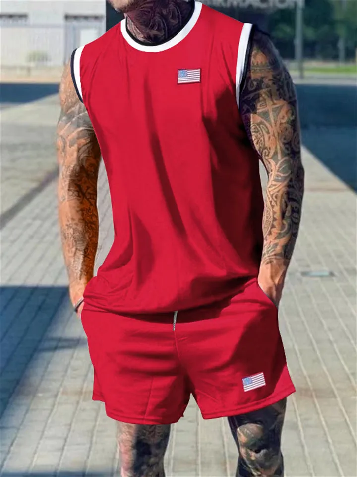 Men's Summer Sleeveless Sports Outfit Sets